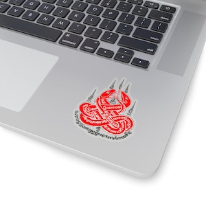 Conception de tatouage thaïlandais ''Holy Lucky Magic Spell Red Snakes'' New Retro Funny Kiss-Cut Sticker Cadeau ou cadeau parfait pour les amis
