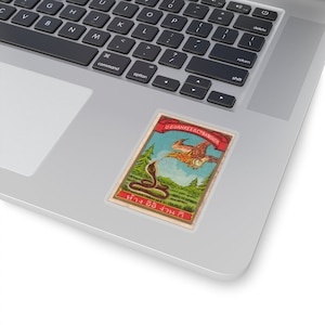 Thai Tattoo Design "Vintage Thai Werbeetikett mit Adler und Schlange" Kiss-Cut Sticker Perfektes Geschenk oder Geschenk für Freunde