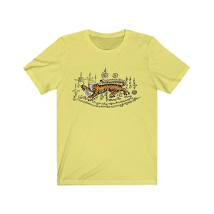 Thai Tattoo Design T-Shirt &#39;Headless Tiger with Good Luck Spells&#39; New Retro Funny Unisex Tee Perfect gift or present for friends