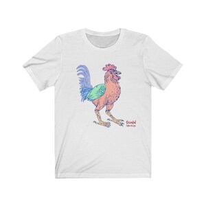 Oriental Tattoo Design T-Shirt &#39;Pink Thai Rooster&#39; New Retro Unisex Funny Tee Perfect gift or present for friends