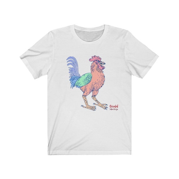 Oriental Tattoo Design T-shirt 'pink Thai Rooster' New - Etsy