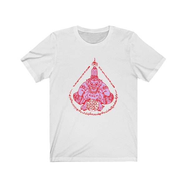 Thai Tattoo Design T-Shirt 'Monkey Lord Phra Rahu with Holy Magic Spells' New Retro Unisex Funny Tee Perfect gift or present for friends