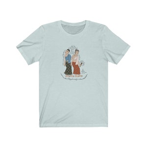 Thai Tattoo Design T-Shirt &#39;Two Women with Good Luck Spells&#39; New Retro Funny Unisex Tee Perfect gift or present for friends