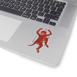 Thai Tattoo Design &#39;&#39;Sak Yant Red Monkey Lucky Magic Spells&#39; New Retro Funny Kiss-Cut Sticker Regalo o regalo perfecto para amigos
