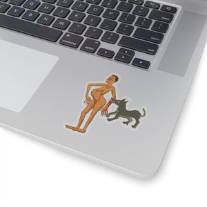 Conception de tatouage thaïlandais ''Vieille femme Zombie et chien en enfer'' Kiss-Cut Stickers Horrible mais drôle Cadeau parfait ou cadeau pour les amis