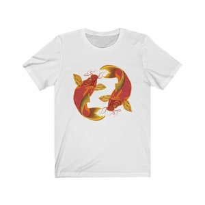 Thai Tattoo Design T-Shirt &#39;Two Red Carp Koi Fish&#39; New Retro Unisex T-Shirt Perfektes Geschenk oder Geschenk für Freunde