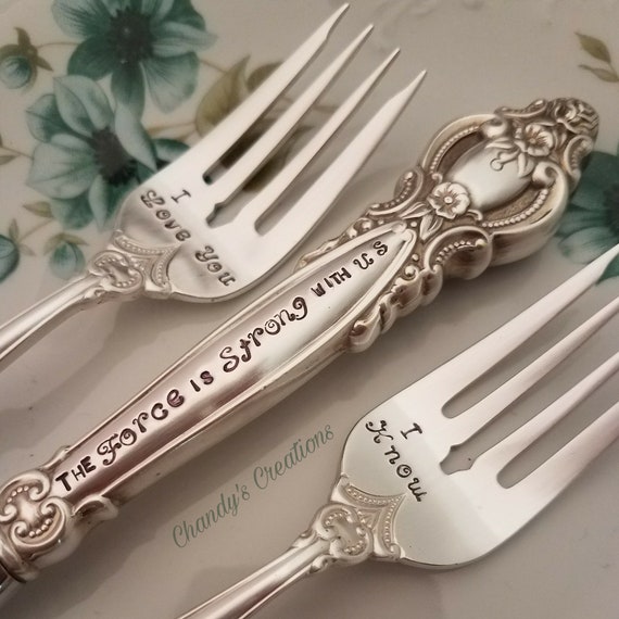 Star-wars-wedding-cake-forks-server-set-grand  Elegance-flowers-gift-bride-custom-stamped-groom-accessories-personalized-i-love-you-i-know  