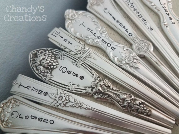 Custom-Cheese-Plant-Herb-Markers-Rustic-Board-Decor-Spreader-Server-Stamped-Engraved-Personalized-Silver-Vintage-Flatware-Gift-Props-Set