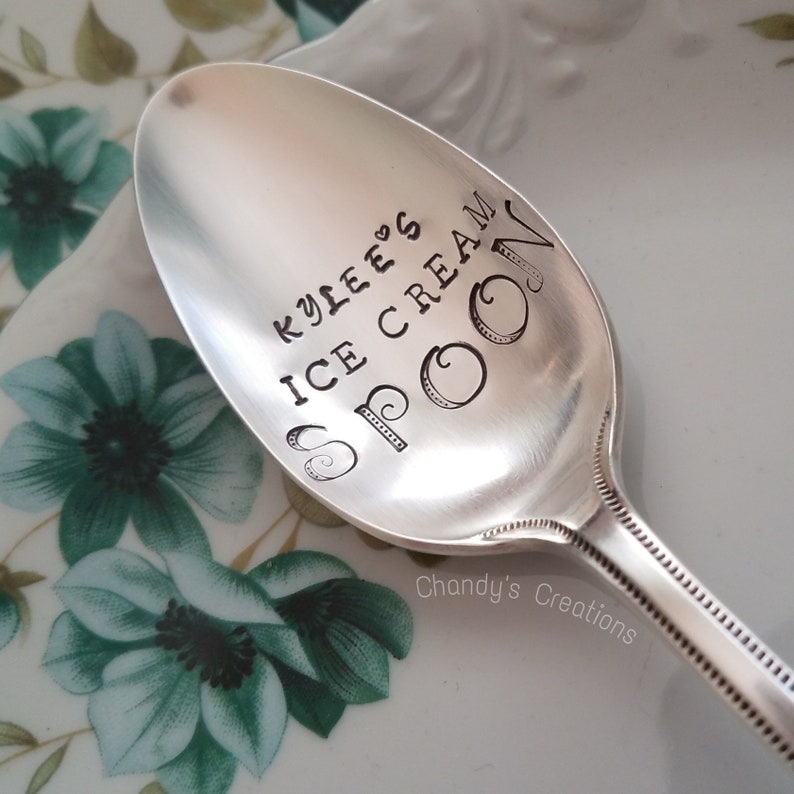 IceCreamSpoonStampedPersonalizedGiftEngravedCustomVint Etsy
