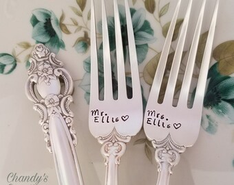 Wedding-Cake-Forks-Server-Anniversary-Props-Custom-Stamped-Fork-Bride-Groom-Gift-Accessories-Personalized-Matching-Mismatch-Set-Silver-Knife