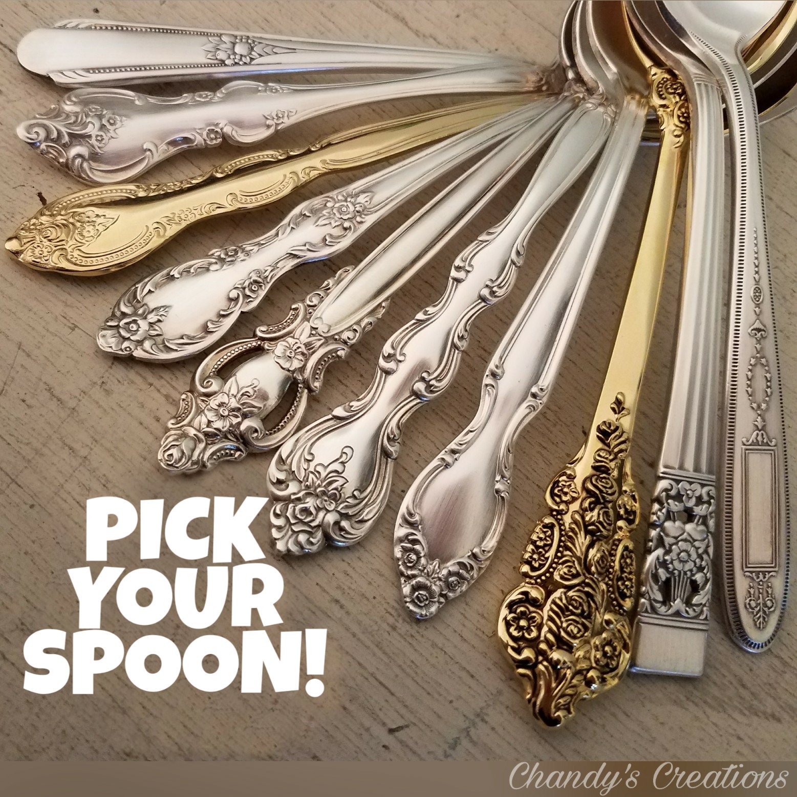 80mm Gold Silver Copper Scoop Gold Coffee Powder Spoon With Ring