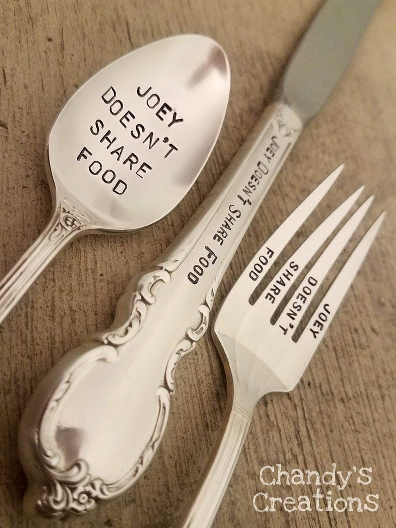 CustomSpoonForkKnifeFRIENDSTVShowQuotesStampedFunnyG Etsy