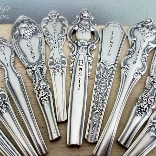 Custom-Plant-Herb-Cheese-Markers-Rustic-Garden-Decor-Spreader-Server-Stamped-Engraved-Personalized-Silver-Vintage-Flatware-Gift-Props-Set