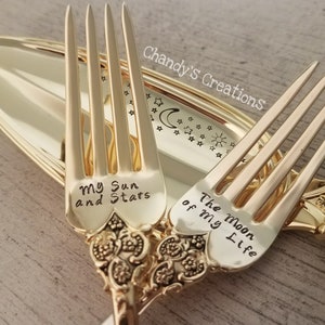 Wedding-Cake-Game-of-Thrones-Khal-Khaleesi-Fork-Forks-Props-Custom-Stamped-Bride-Groom-Gift-Accessories-Personalized-Matching-Set-Gold-Date