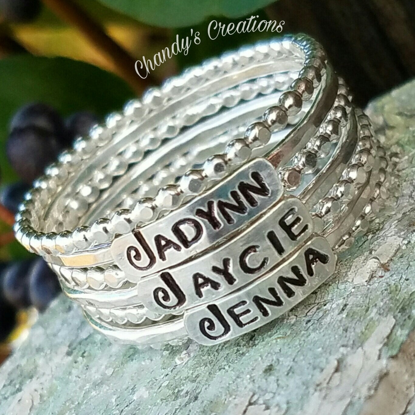 3mm Sterling Silver Stackable Name Rings Stackable - Etsy