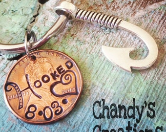 Custom-Penny-Keychain-7th-Anniversary-Lucky-Gift-for-Men-Husband-Boyfriend-Custom-Hooked-Unique-Engraved-Stamped-Fishing-Lure-Daddy-Copper