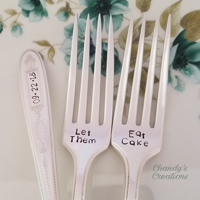 Customforkcakeweddingforkspropsstampedgiftaccessories Etsy Norway