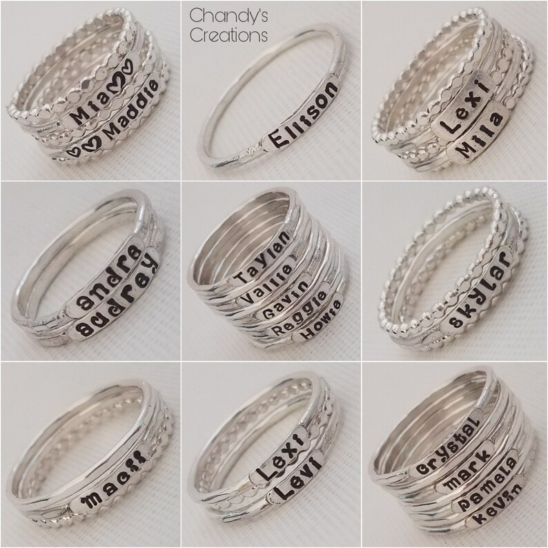 2mm Sterling Silver Stackable Name Rings Stackable Etsy