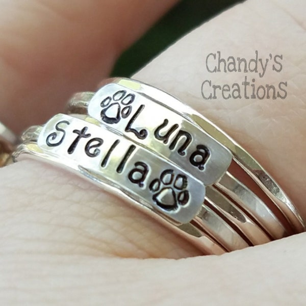 3mm-Sterling-Silver-Stackable-Name-Names-Ring-Paw-Print-Dog-Mom-Layered-Rings-Stacking-Date-Hearts-Set-Band-Puppy-Cat-Memorial-Remembrance