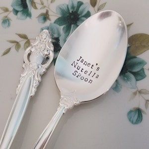 Custom-Spoon-Stamped-Name-Personalized-Coffee-Soup-Engraved-Words-Vintage-Silverware-Server-Tablespoon-Nutella-Gift-Ice-Cream-Dessert-Silver