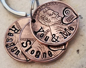 Custom-Penny-Keychain-7th-Anniversary-Lucky-Me-Gift-Men-Husband-Boyfriend-Seven-Years-Initial-Unique-Engraved-Stamped-Family-Name-Copper