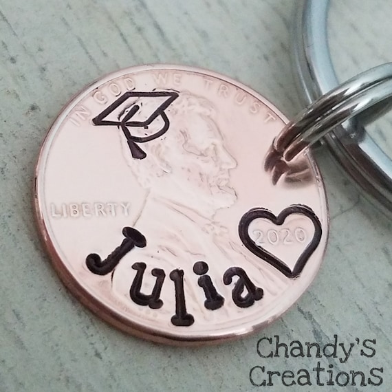 Graduation penny keychain clearance