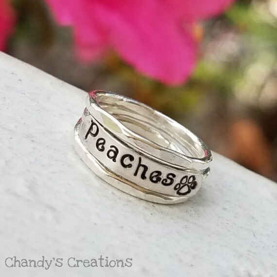 Arabic Name Ring with Layered Letters - 