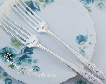 Wedding-Cake-Forks-Server-Anniversary-Props-Custom-Stamped-Fork-Bride-Groom-Gift-Accessories-Personalized-Matching-Mismatch-Set-Silver-Knife