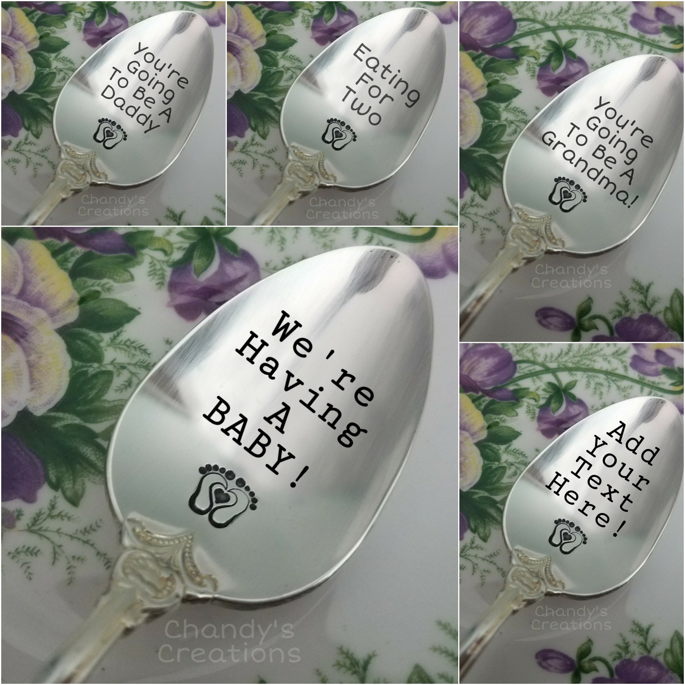 New Baking Buddy Cooking Partner Partner in Crime Hand Stamped Spoon  Personalized Pregnancy Announcement and Pregnancy Reveal Spoons 
