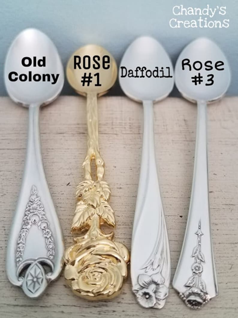 Custom-Tea-Coffee-Peanut-Butter-Spoon-Stamped-Personalized-Engraved-Party-Vintage-Silverware-Server-Teaspoon-Tablespoon-Dessert-Silver-Gold image 7