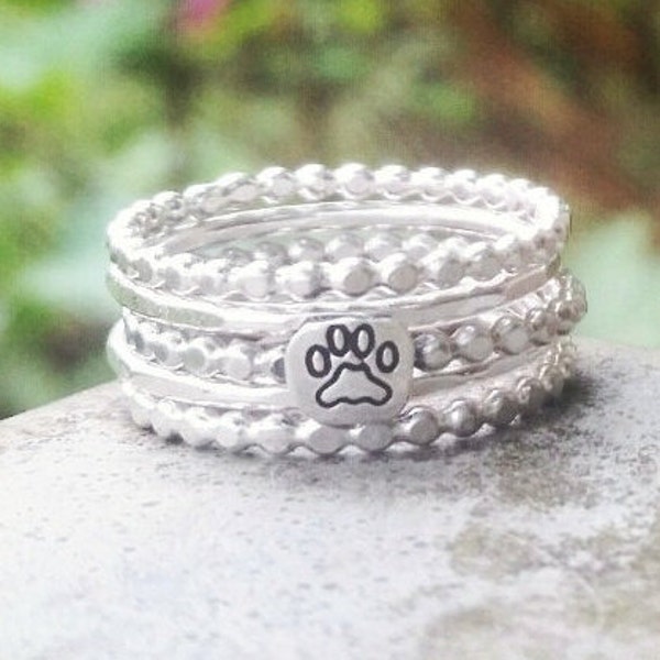 3mm-Sterling-Silver-Stackable-Name-Names-Ring-Paw-Print-Dog-Mom-Layered-Rings-Stacking-Date-Hearts-Set-Band-Puppy-Cat-Memorial-Remembrance