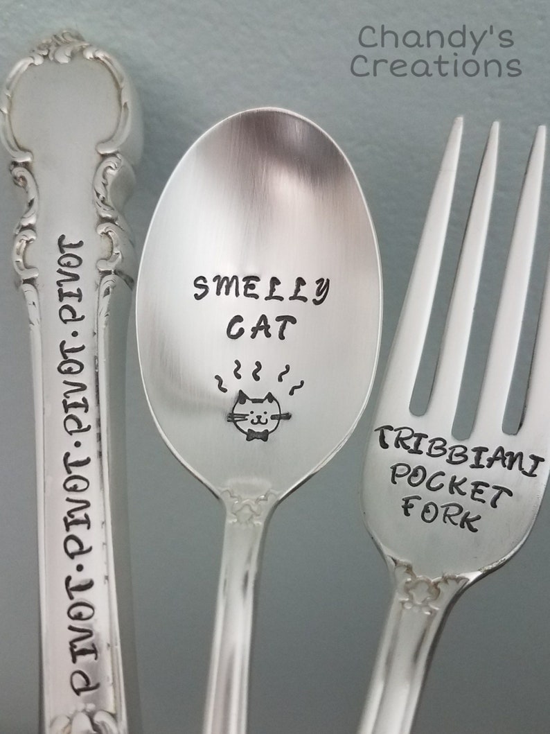 CustomSpoonForkKnifeFRIENDSTVShowQuotesStampedFunnyG Etsy