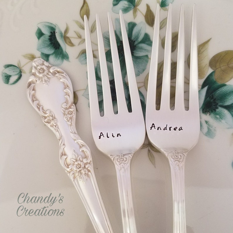 Customforkcakeweddingforkspropsstampedgiftaccessories Etsy Norway