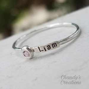 2mm-Sterling-Silver-Birthstone-Name-Ring-Stackable-Mothers-Rings-Layered-Stacking-Customized-Band-Stack-Spacers-Set-Thumb-Pinky-Toe-Children