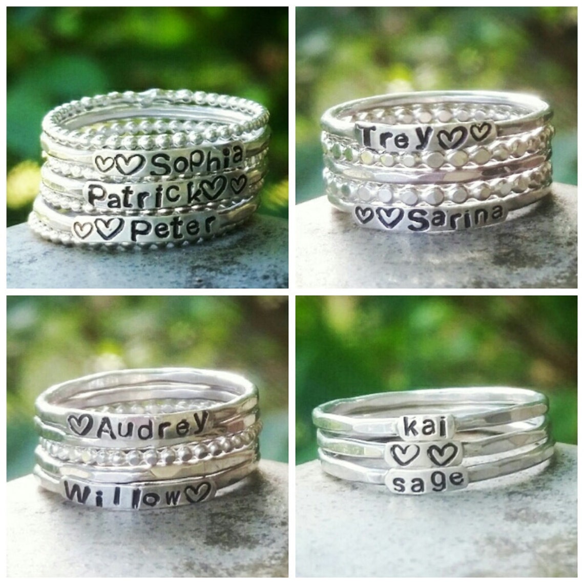 2mmsterlingsilverstackablenameringsstackingmother's Etsy