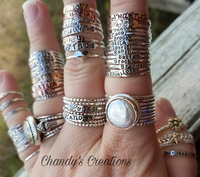 Queen-Bee-Ring-Sterling-Silver-Stackable-Rings-Beekeeper-Gift-Layered-Customized-Band-Crown-Bumble-Honey-Princess-Tiny-Simple-Pinky-Thumb