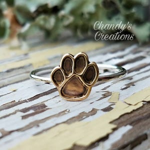 Paw-Print-Ring-Sterling-Silver-Stackable-Layered-Customized-Brass-Band-Gold-Pet Memorial-Cat-Dog-Fur-Baby-Loss-Of-Pet-Stacking-Thumb-Pinky