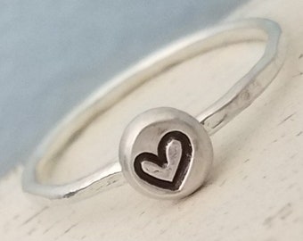 Sterling-Silver-Heart-Ring-Stacking-Stackable-Layered-Custom-Band-Jewelry-Midi-Charm-Pendant-Dainty-Gift-Name-Rings-Set-Tiny-Small-Stamped