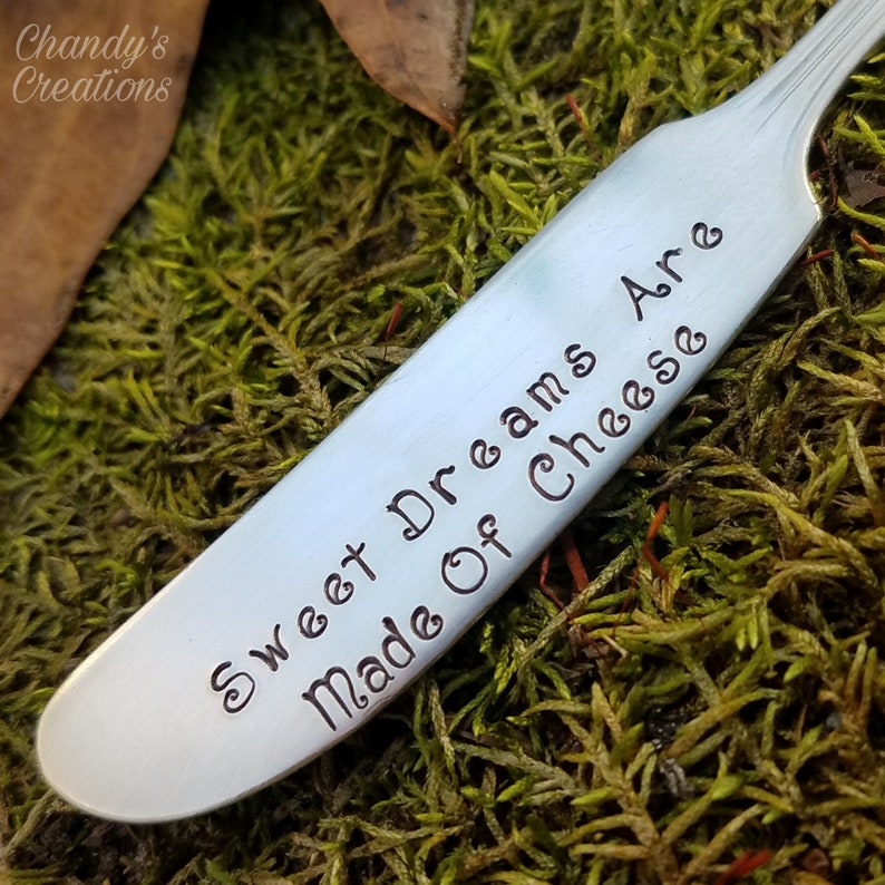 Customcheeseknifemarkerbutterspreaderserverstampedengr Etsy