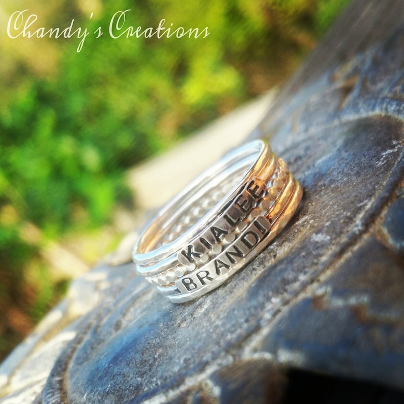 2mmsterlingsilverstackablenameringsmotherringpushpres Etsy