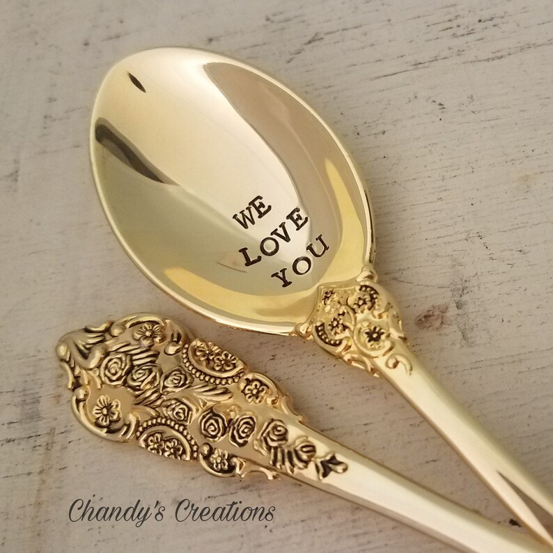 Customgoldspoonstampednamepersonalizedcoffeesoupengrav Etsy