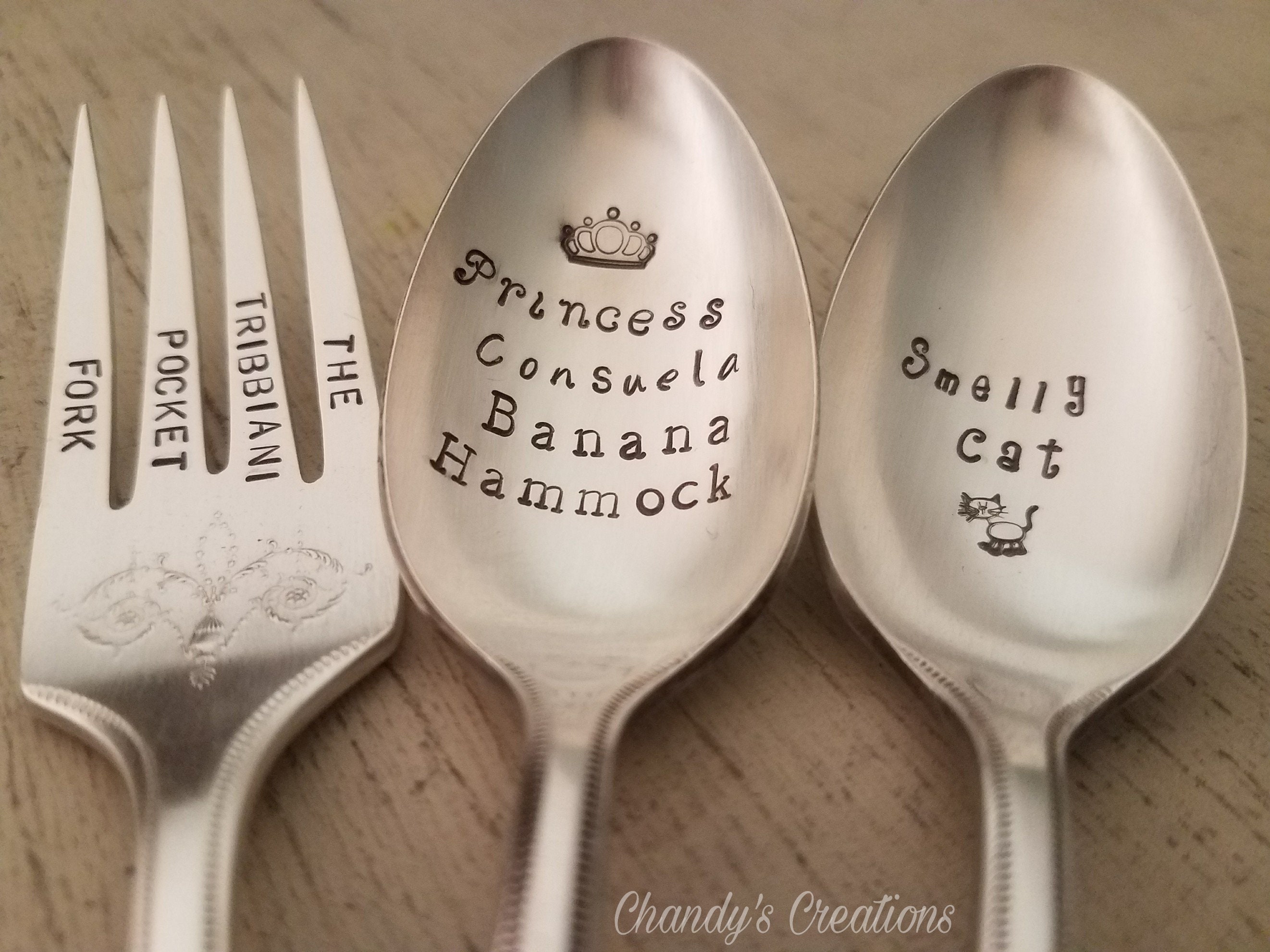 Customspoonforkknifefriendstvshowquotesstampedfunnyg Etsy