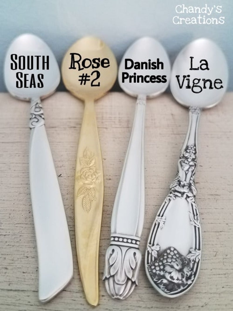 Custom-Tea-Coffee-Peanut-Butter-Spoon-Stamped-Personalized-Engraved-Party-Vintage-Silverware-Server-Teaspoon-Tablespoon-Dessert-Silver-Gold image 6