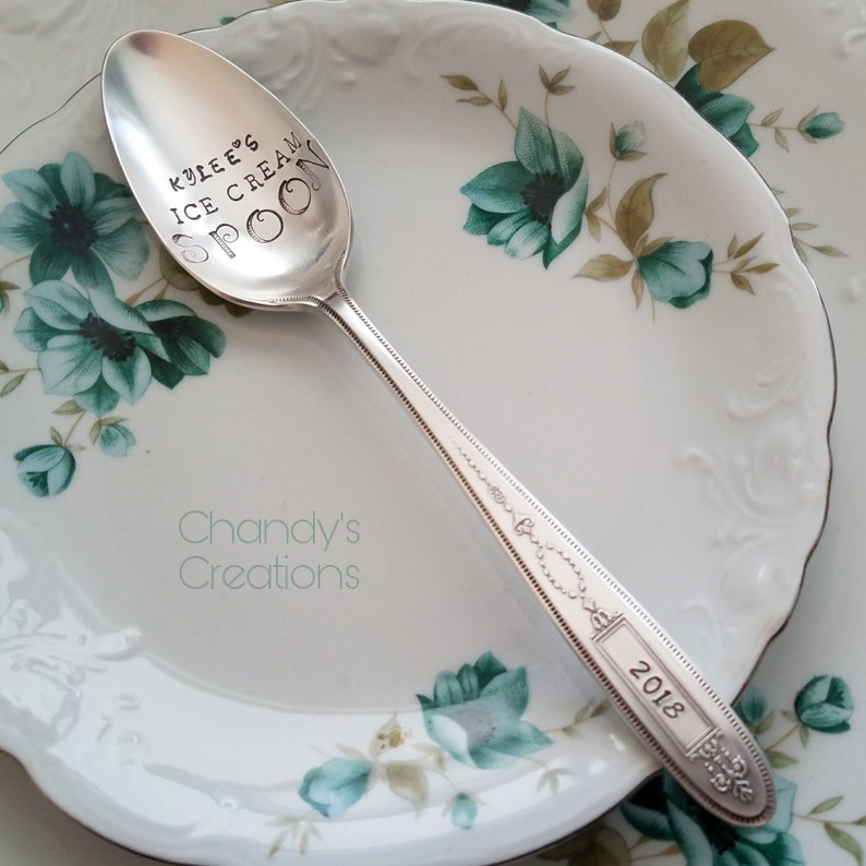 IceCreamSpoonStampedPersonalizedGiftEngravedCustomVint Etsy