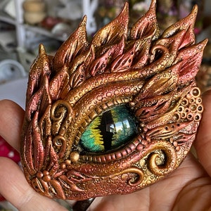 Dragon eye sculpture/Handmade /polymer clay /large hand painted dragon eye/dragon lover