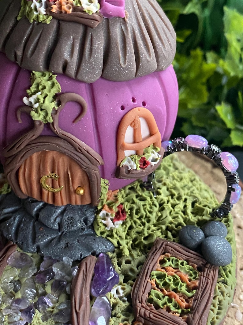 Miniature Pumpkin Witch House and Garden X Etsy