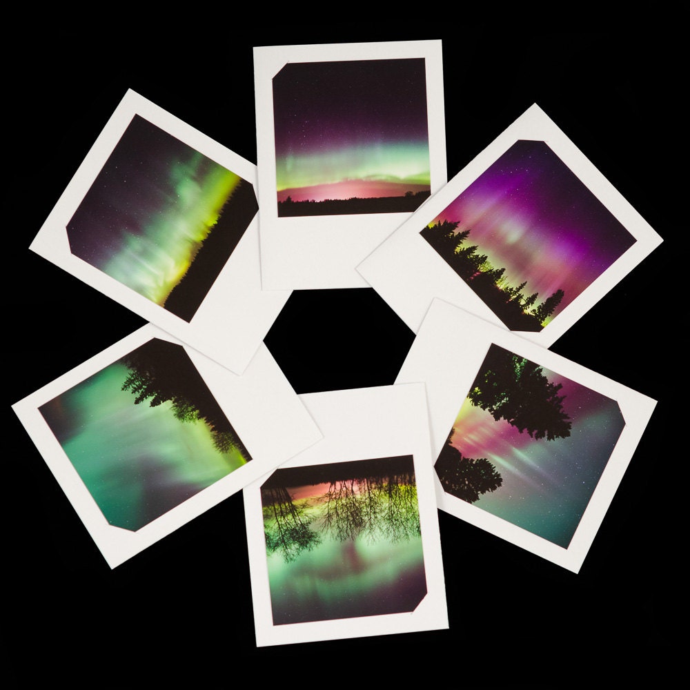 Aurora Borealis Greeting Card Collection a set of six Etsy