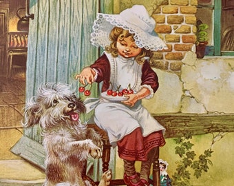 Young Girl With Her Dog/キース カーター/ポスター Young Girl With Her Dog/キース カーター/ポスター Young Girl