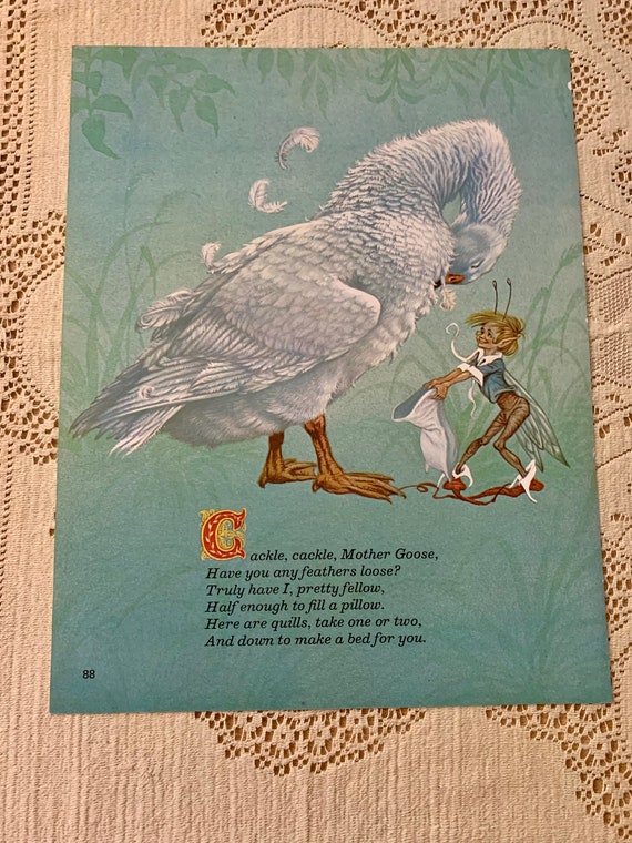 Vintage Nursery Rhyme Print: Girl and Dog, Eric Kincaid