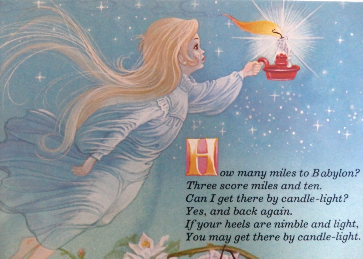 Vintage Nursery Rhyme Book Page Print – Angel & Baby Art (8x10) - Etsy